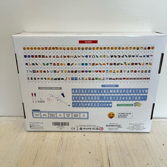 Bunnyco Blue Light Box 220 Letters & Symbols + 180 Emojis New - Picture 3 of 3